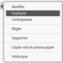 Mini-menu d'une écriture d'achat Mini-menu d'une écriture d'achat